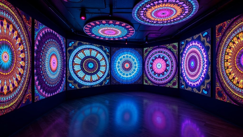 blacklight tapestry ceiling decor